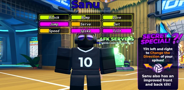 Sanu — beginner-friendly Spiker/Blocker